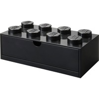 Room Copenhagen LEGO Schreibtischschublade 8 , Aufbewahrungsbox schwarz, Noppen