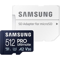 Samsung PRO Ultimate microSD 512 GB, Speicherkarte dunkelblau, UHS-I U1, Class 10, V10, A1