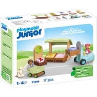 PLAYMOBIL 71691 Junior: Bio-Marktstand & Gabelstapler, Konstruktionsspielzeug