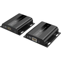 Digitus 4K Video Extender USB-C > HDMI, 200 Meter, HDMI Verlängerung schwarz, Sendeeinheit + Empfängereinheit