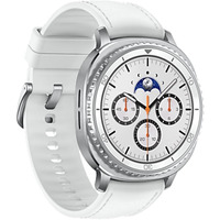 SAMSUNG Galaxy Watch8 Classic, Smartwatch weiß, 46mm, Bluetooth, Hybrid-Armband