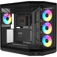 HYTE Y50 Pitch Black, Tower-Gehäuse schwarz, Tempered Glass x 3