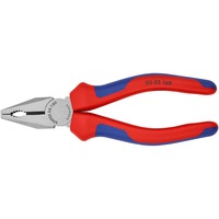 KNIPEX Kombizange 03 02 160 blau, gezahnte Greifflächen, Schneiden mit Facette