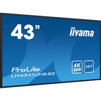 iiyama ProLite LH4341UHS-B2, Public Display schwarz (glänzend), UltraHD/4K, IPS, Mediaplayer