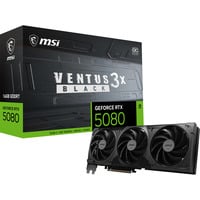 MSI GeForce RTX 5080 VENTUS 3X OC BLACK, Grafikkarte schwarz, DLSS 5, 3x DisplayPort, 1x HDMI 2.1