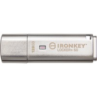 Kingston IronKey Locker+ 50 128 GB, USB-Stick aluminium, USB-A 3.2 Gen 1