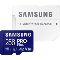 SAMSUNG PRO Plus 256 GB microSDXC (2023), Speicherkarte blau, UHS-I U3, Class 10, V30, A2