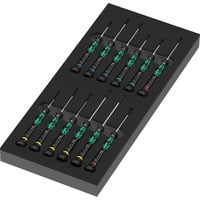Wera 9716 Schaumstoffeinlage Schraubendreher Kraftform Micro Set 2 schwarz/grün, 13-teilig, für Tool Rebel Werkstattwagen