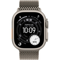 Apple Watch Ultra 3, Smartwatch titan, 49 mm, Milanaise Armband Titan Natur M, Titangehäuse, Cellular