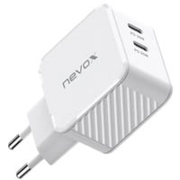 Nevox 65W DUAL USB-C (PD) QC3.0 Ladegerät GaN weiß, PD 3.0, QC 3.0