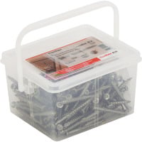 fischer Box Terrassenschrauben 5x60 Senkkopf TX  edelstahl, 200 Stück, Teilgewinde, mit passendem Bit