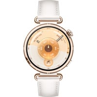 Huawei Watch GT 6 41mm (Konsu-B19L), Smartwatch gold, weißes Lederverbundarmband