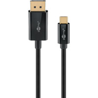 goobay USB Adapterkabel, USB-C Stecker > DisplayPort Stecker, 4K 60Hz schwarz, 2 Meter, 21,6 Gbit/s