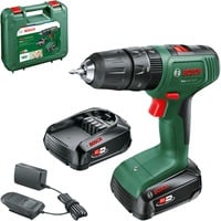 Bosch Heimwerken & Garten Akku-Schlagbohrschrauber EasyImpact 18V-40 grün/schwarz, 2x Li-Ionen Akku 1,5Ah, Koffer, POWER FOR ALL ALLIANCE