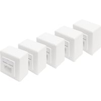 Digitus CAT.6A Datenanschlussdose, Aufputz, geschirmt, 2x RJ-45 LSA weiß, 5 Stück, Klasse E