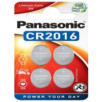 Panasonic Lithium Knopfzelle CR-2016EL/4B, Batterie 4 Stück, CR2016