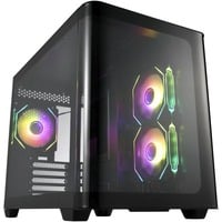 FSP S380, Tower-Gehäuse schwarz, Tempered Glass x 2