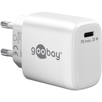 goobay USB-C Schnellladegerät, PD, GaN, 20 Watt weiß, 1x USB-C, Power Delivery 3.0