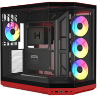 HYTE Y50 Wild Cherry, Tower-Gehäuse rot, Tempered Glass x 3