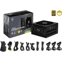 MSI MAG A1000GLS PCIE5, PC-Netzteil schwarz, 1x 12VHPWR, 4x PCIe, Kabelmanagement, 1000 Watt