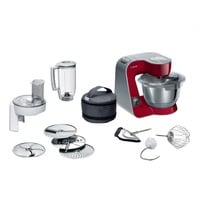 Bosch Home MUM5X720 Küchenmaschine rot/silber, 1.000 Watt, integrierte Waage, Serie 4