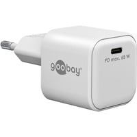 goobay USB-C Schnellladegerät Nano, PD, GaN, 65 Watt weiß, 1x USB-C, Power Delivery 3.0