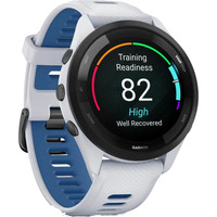 Garmin Forerunner 265, Smartwatch weiß/dunkelblau, 46 mm, Silikon-Armband
