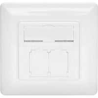 Digitus Frontplatte + Einbaurahmen für Multimedia/Keystone, Frontpanel weiß