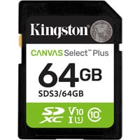 Kingston Canvas Select Plus 64 GB SDXC, Speicherkarte UHS-I U1, Class 10, V10