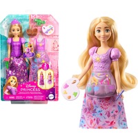 Mattel Disney Prinzessin 2-in-1-Geschichten Rapunzel-Modepuppe mit 2 Oberteilen zum Anklipsen, 2 Röcken und 9 Accessoires
