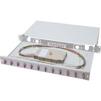 Digitus LWL-Spleißbox, bestückt, 6x LC-APC DX, OS2 grau