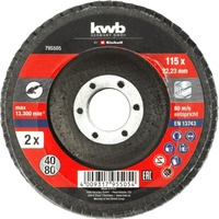 EINHELL 2-teiliges Schleifmop-Set Ø 115mm, K40 / K80, Schleifscheibe Fächerscheiben-Set für Winkelschleifer