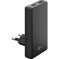 goobay USB-C PD GaN 90° Dual-Schnelladegerät schwarz, 65 Watt