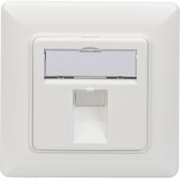 Digitus Leerdose für Keystone Module, 1x RJ-45, Anschlussdose weiß, 45° Auslass