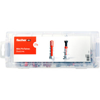fischer Mini FixTainer DuoLine, Dübel hellgrau/rot, 77-teilig