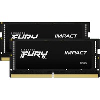 Kingston FURY SO-DIMM 32 GB DDR5-6400 (2x 16 GB) Dual-Kit, Arbeitsspeicher schwarz, KF564S38IBK2-32, Impact, INTEL XMP