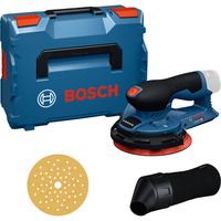 Bosch Akku-Exzenterschleifer GEX 12V-150-3 Professional solo, 12Volt blau/schwarz, ohne Akku und Ladegerät, in L-BOXX