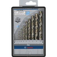 Bosch Professional PRO Stainless Steel HSS-Co Metallbohrer-Satz, 10-teilig 
