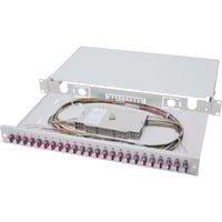 Digitus LWL Spleißbox, 1HE, bestückt, LC, OM4 grau
