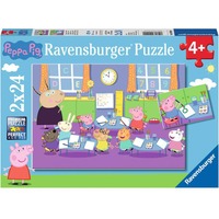 Ravensburger Kinderpuzzle Peppa in der Schule 2x 24 Teile