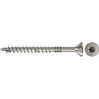 fischer Spanplattenschraube PowerFast 5,0x80 Senkkopf TX 100 Stück, mit Teilgewinde, Edelstahl A4