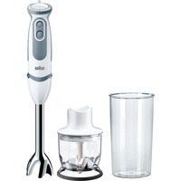 Braun MultiQuick 5 Stabmixer Vario MQ 5220 weiß/grau, 1.000 Watt, mit Zerkleinerer