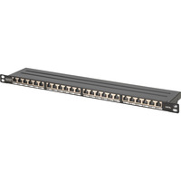Digitus CAT 6A, Klasse EA High Density Patchpanel, 24 Port schwarz, 0,5 HE, geschirmt