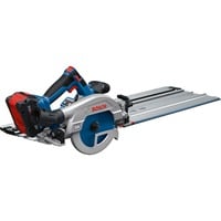 Bosch Akku-Handkreissäge GKS 18V-57-2 GX Professional solo + FSN 440 X blau/schwarz, ohne Akku und Ladegerät, mit Führungsschiene für Querschnitte