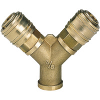 EINHELL Druckluft-Verteiler, 2x Schnellkupplung > R 3/8" IG zur gleichzeitigen Verwendung von 2 Werkzeugen an einem Kompressor