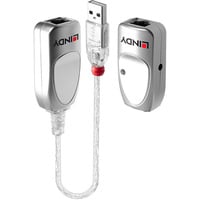 Lindy USB 1.1 Cat.6 Extender, USB-Extender silber, 50m
