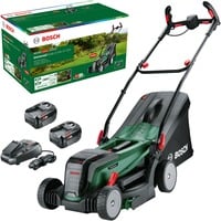 Bosch Heimwerken & Garten Akku-Rasenmäher UniversalRotak 2x18V-37-550, 36Volt (2x18V) grün/schwarz, 2x Li-Ionen Akku 4,0Ah, POWER FOR ALL ALLIANCE