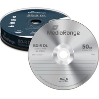 MediaRange BD-R 50 GB, Blu-ray-Rohlinge 6fach, 10 Stück, Retail