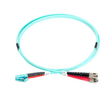 Digitus LWL Patchkabel, Duplex, LC > ST Stecker, Multimode OM3 türkis, 10 Meter