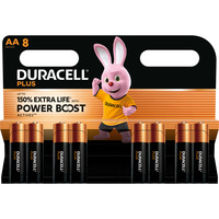 Duracell Plus Alkaline Batterie, Mignon AA LR06 1,5V, Extra Life 8 Stück, AA (LR06)